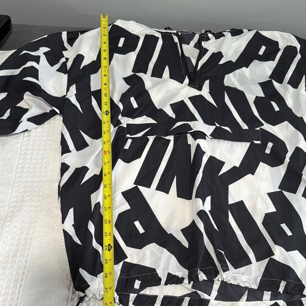 PINK Victoria's Secret Black and White Hoodie WinBreaker not sizes on tag - Picture 9 of 11